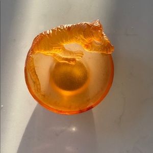 Glass tiger dish